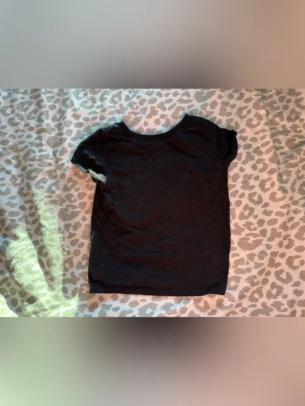 The Children’s Place Girls' Black Tee with Leopards
